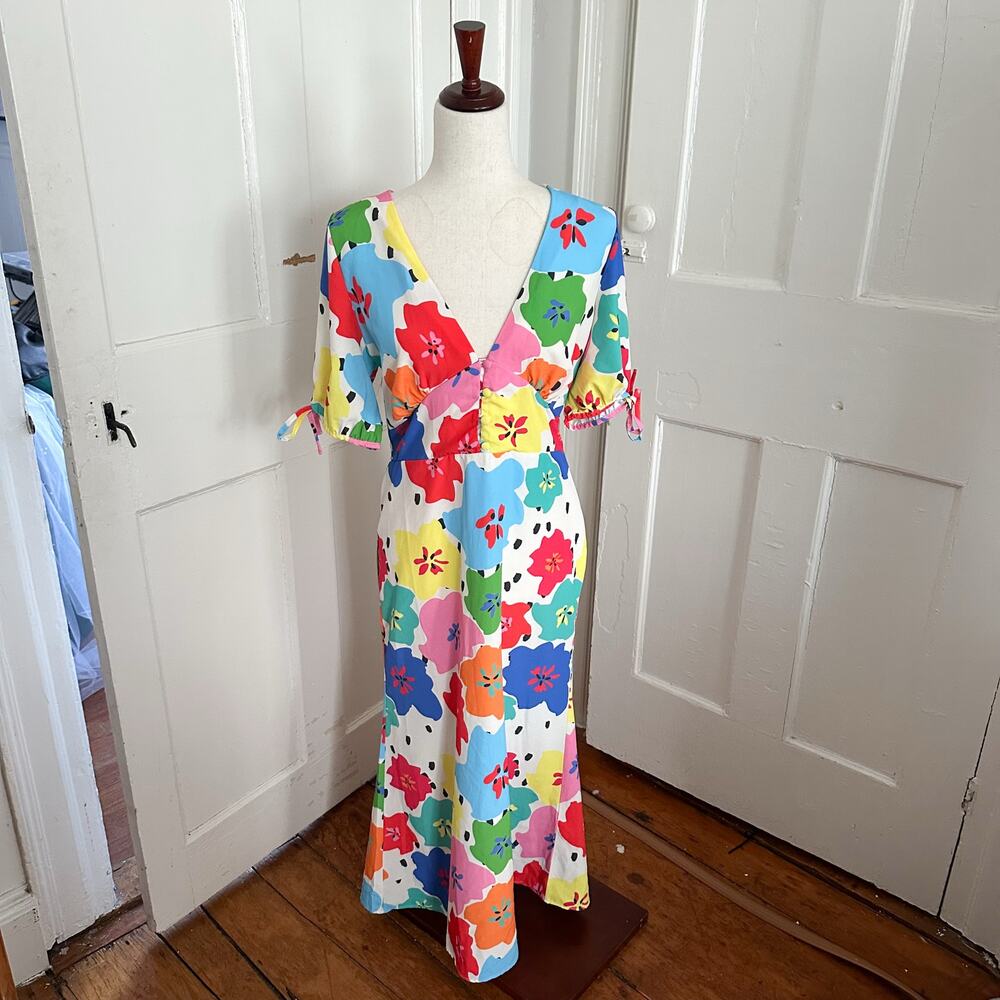 Never Fully Dressed Colorful Floral Maxi Dress, Size 6
